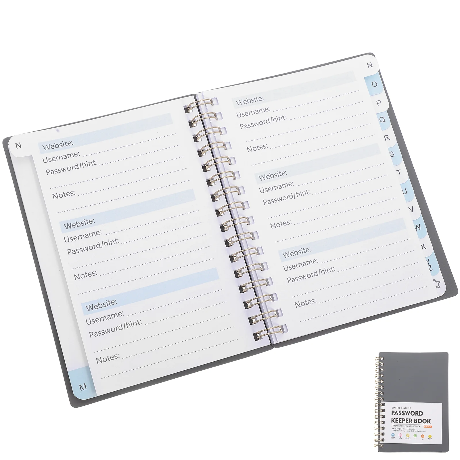 

Password Book Portable Notebook Address with Alphabetical Tabs Letter Convenient Pp Small Management Notepad