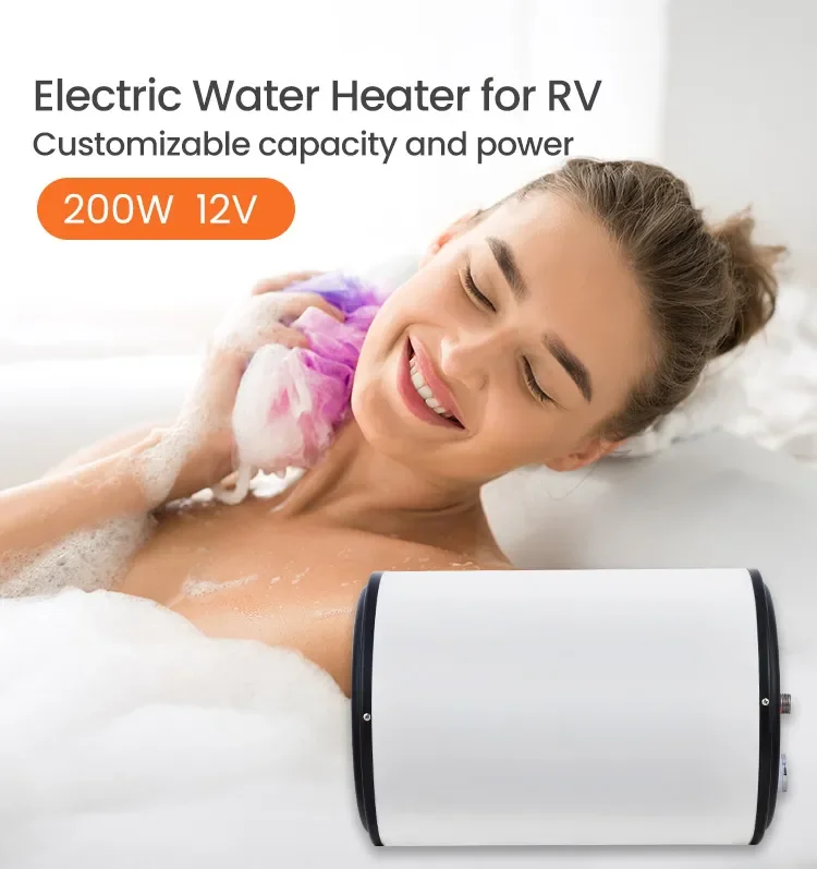 RV خزان كهربائي تخزين الفولاذ المقاوم للصدأ دش سخانات المياه 3-8 جالون 10L للسيارة في الهواء الطلق DC12V 220 فولت السفر #4