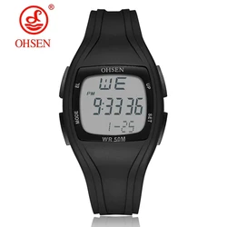 Digital Watches Women OHSEN Brand Pedometer Multifunction waterproof Silicone Strap Sport Watch men