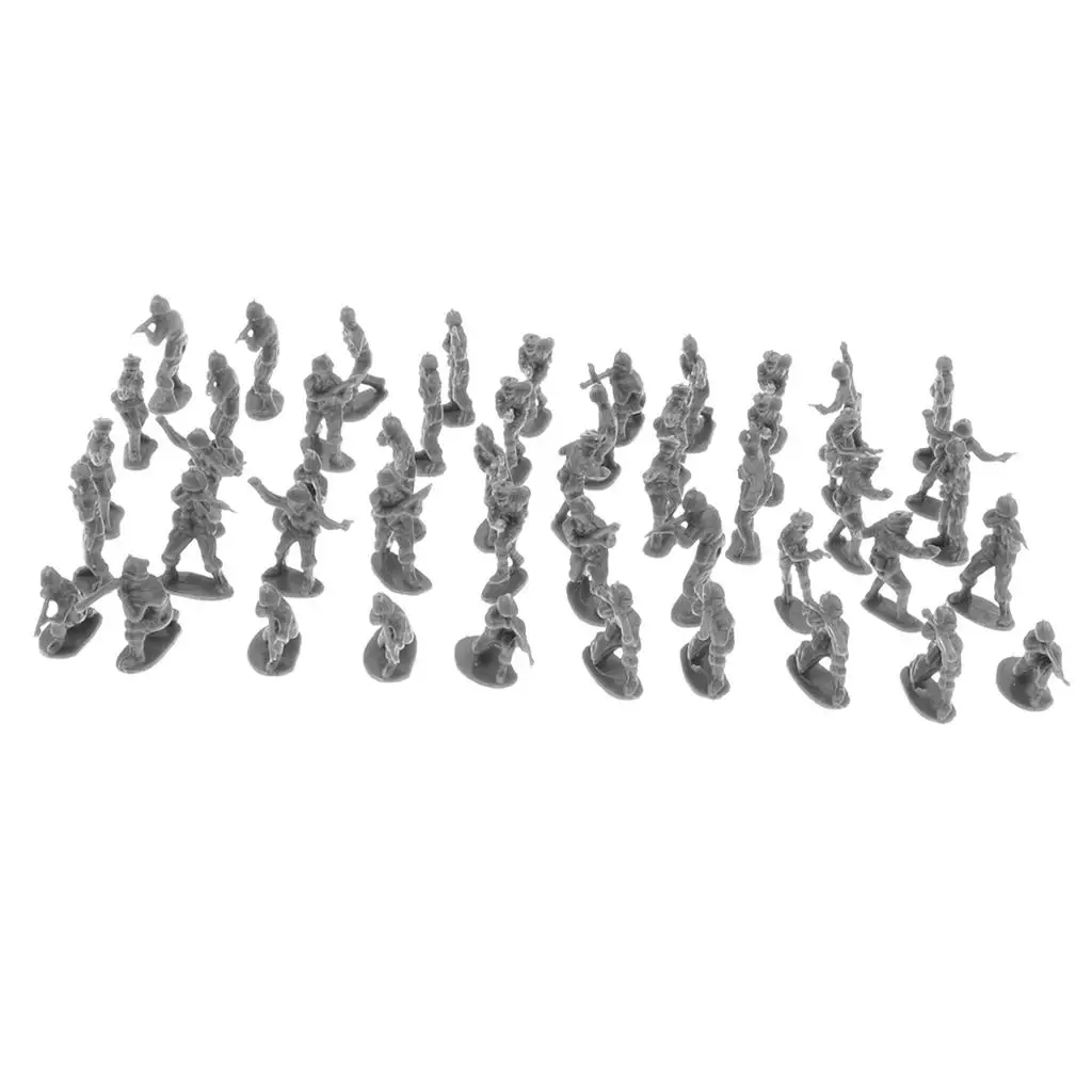 Set of 100 4cm Army Man Statue Sand Scene Accessories Toy Kits