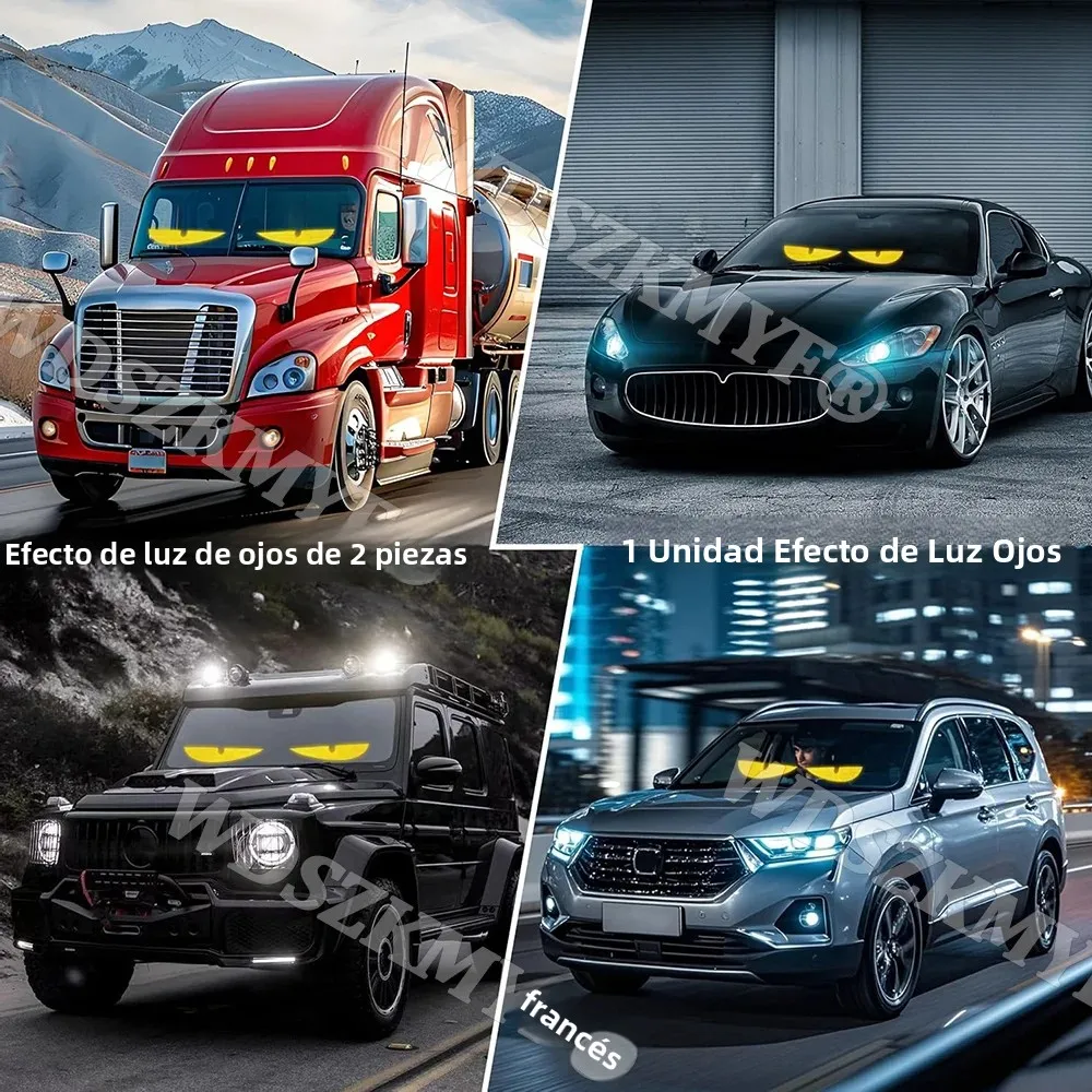 Imagen 5: Luz LED de Control de aplicación Bluetooth brillante multifuncional Devil Eyes para parabrisas de coche pantalla LED de desplazamiento programable Flexible