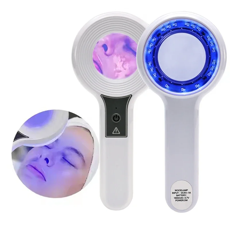 جديد وودز مصباح الجلد محلل المحمولة صالون الوجه محلل التجميل الأشعة فوق البنفسجية مصباح الخشب أمراض الجلد لتحليل اختبار الفحص