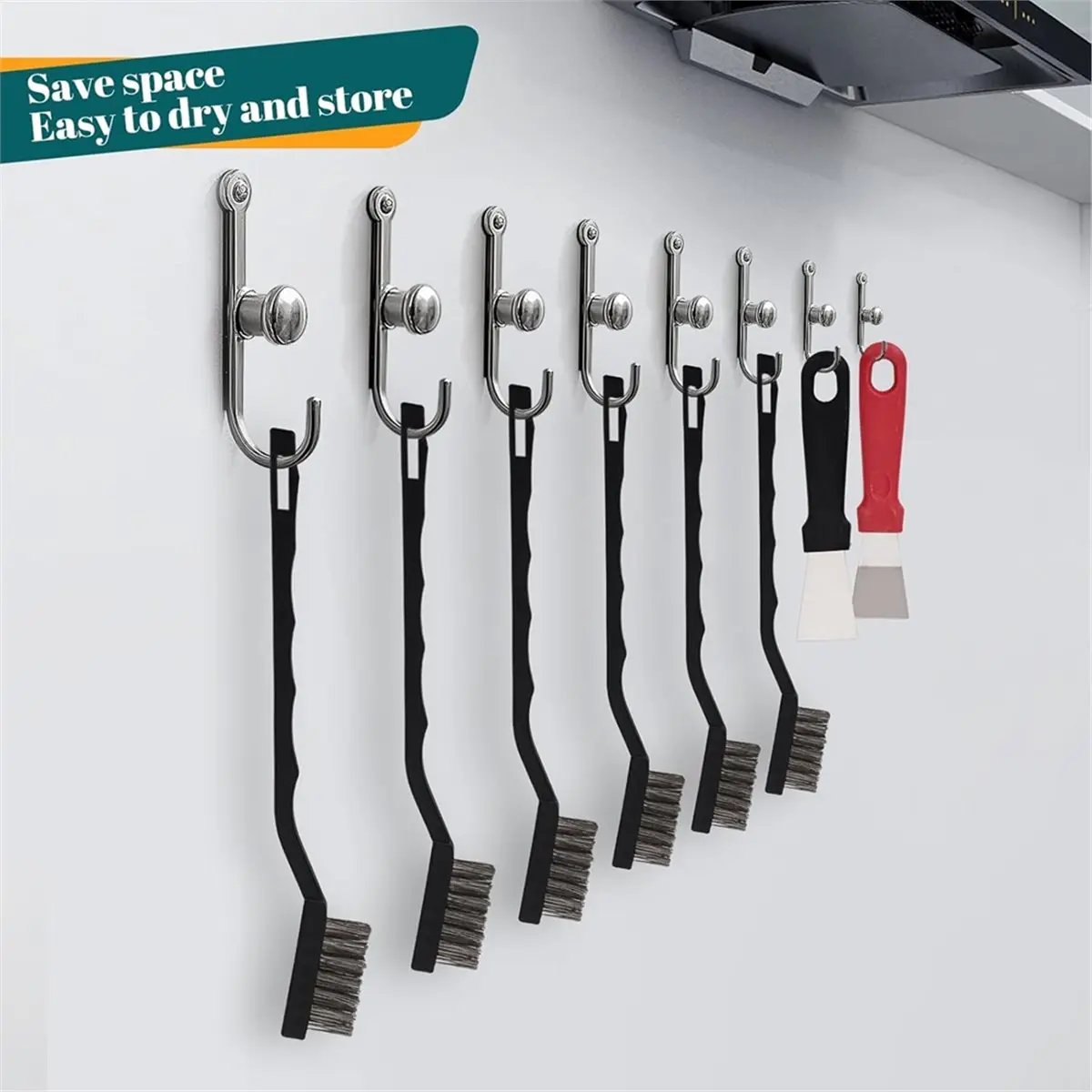 12 Pcs Stainless Steel Wire Brush Set, Wire Scratch Brush with Curved Handle, Cleaning Weld Slag and Rust