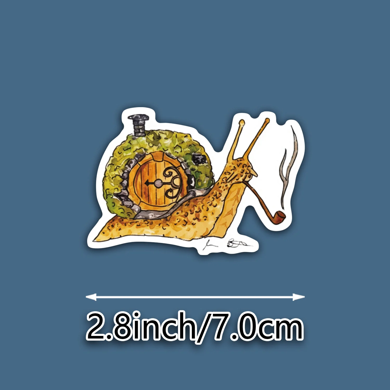 3Pcs/1Set Countryside Aesthetic Fantasy Snail Vinyl Sticker Whimsical Magic Creature House Shell Pipe Decal for Car Laptop Water
