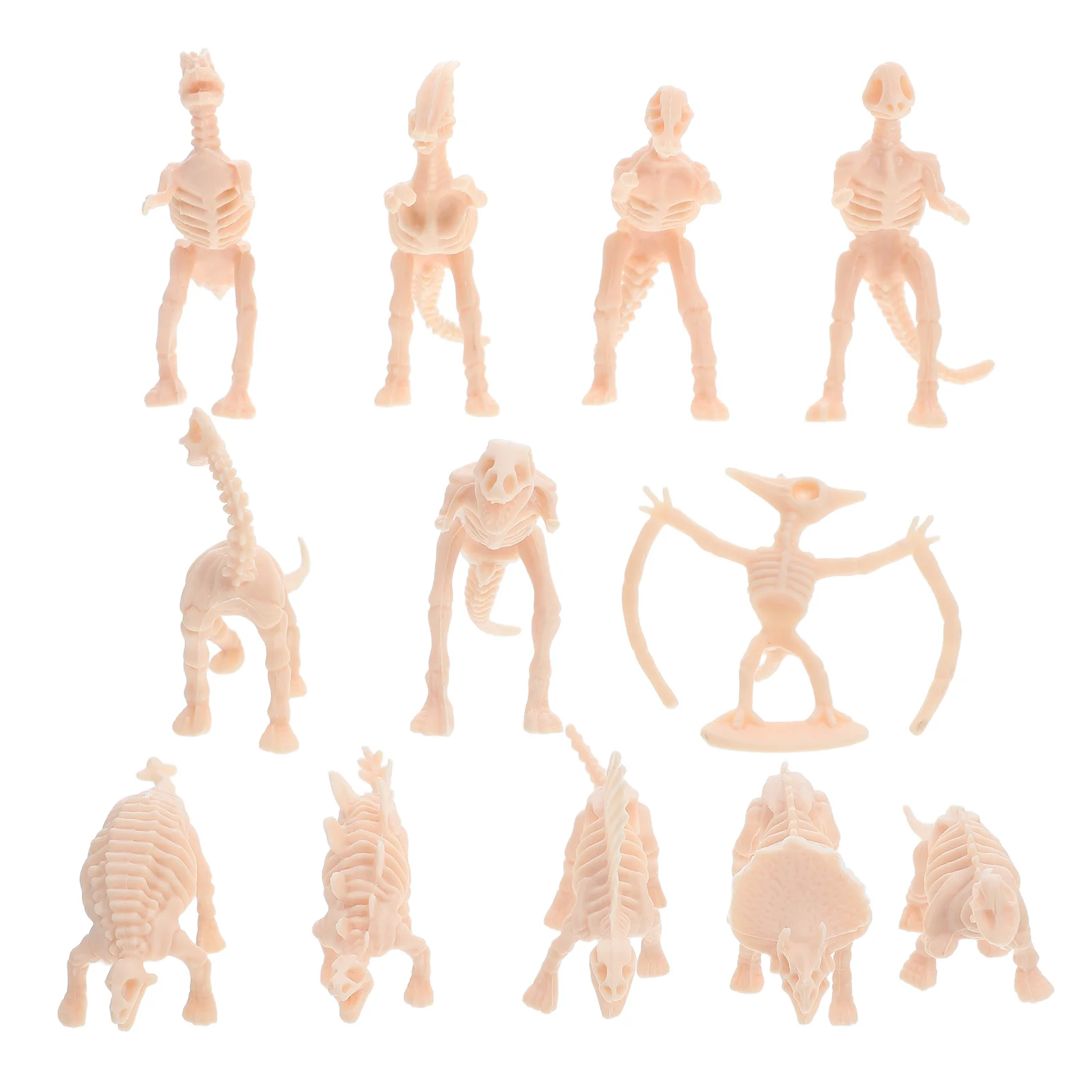 

12 Pcs Dinosaur Model Toy Small Toys Kit Plastic Bones for Sandbox Child Party Favors Animal Skeletons Tiny Dinosaurs