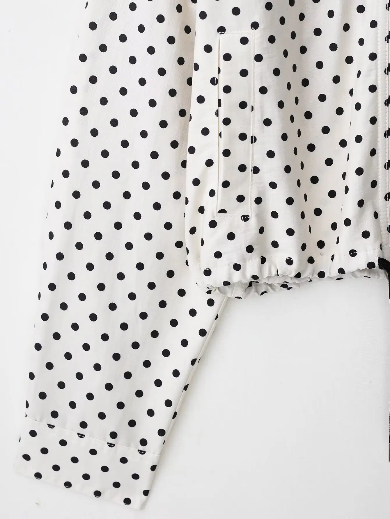 HH Damen Mode Polka Dot Mantel-Shorts-Set Rollkragen Langarm Reißverschluss-Jacke Schlanke Shorts Elegante Damen High-Street-Outfits – Detail 7