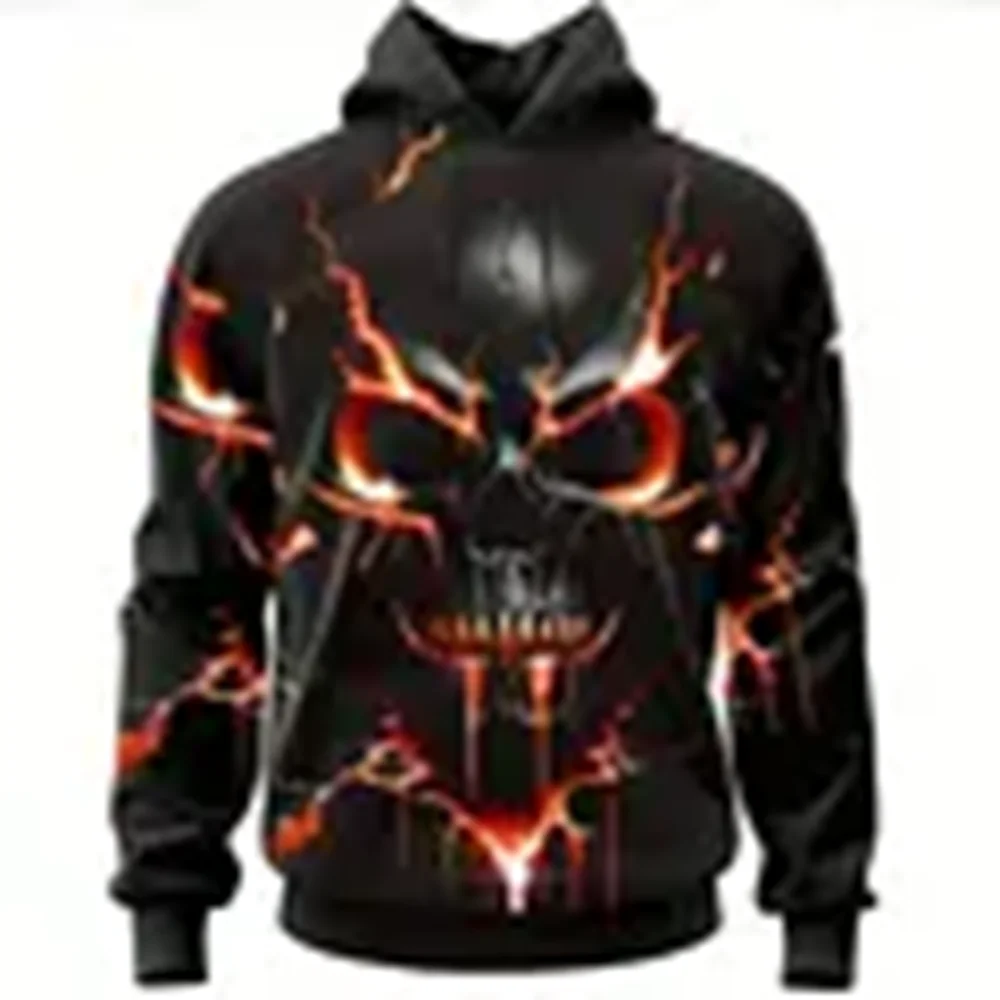 Mode 3d Schädel drucken Hoodies für Männer Hip Hop Trend Harajuku Y2k Kleidung übergroße Sweatshirt männlich Herbst lässig Kapuzen hemd