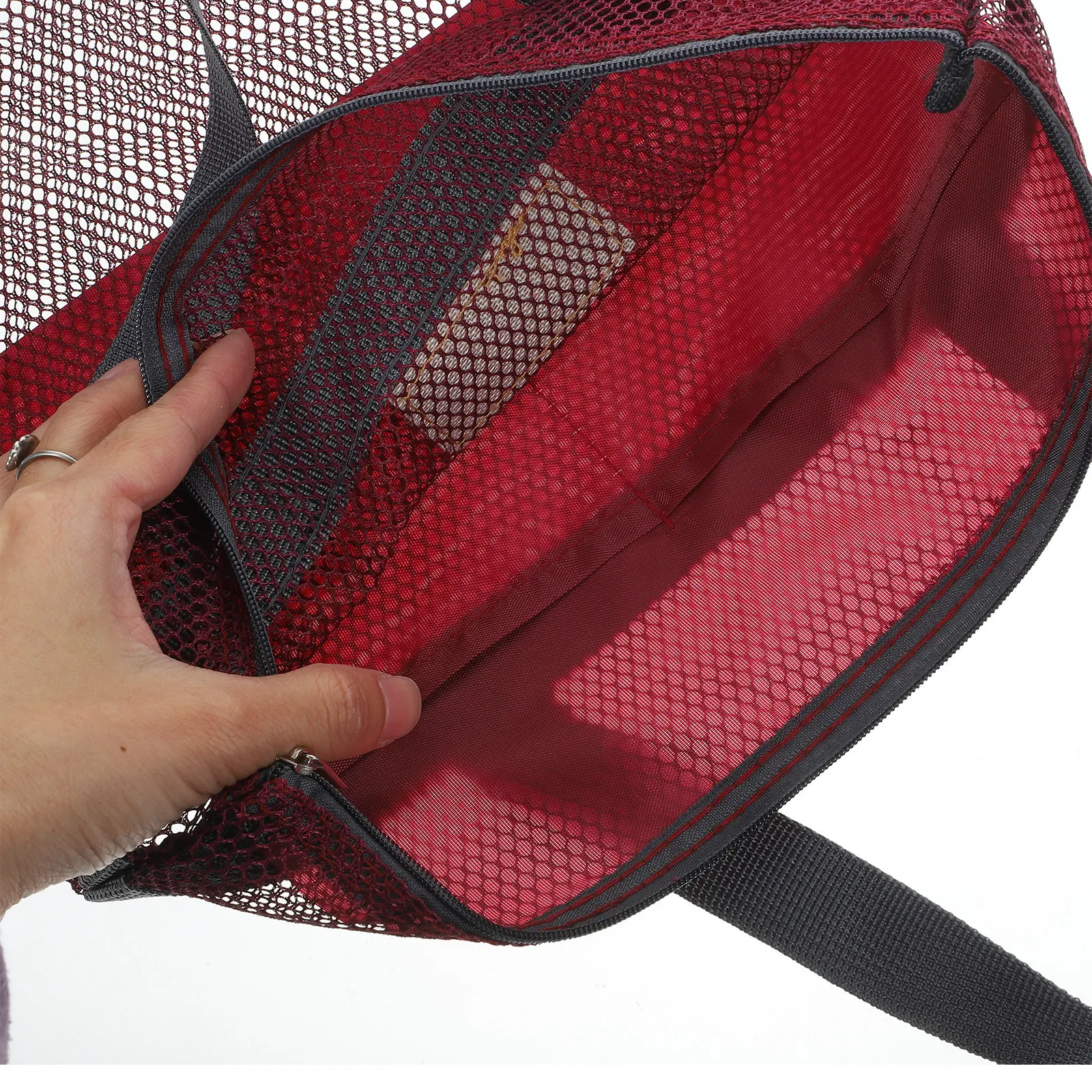 2Pcs Women Mesh Beach Bag Large Portable Zipper Storage for Swimming Travel Tote with Handle Beach Bag for Girl