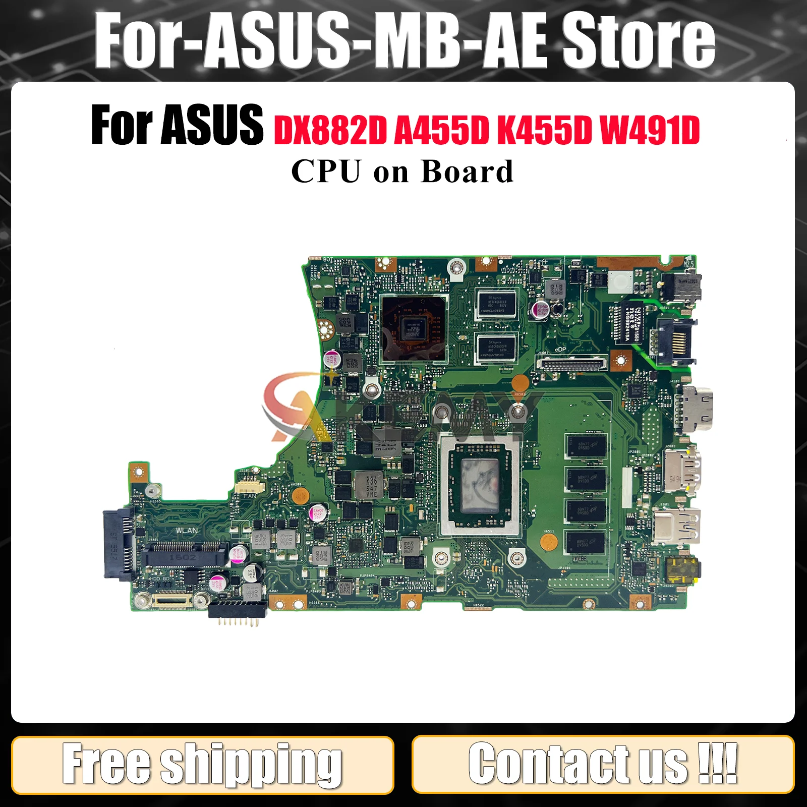 

X455DG Laptop Motherboard For ASUS VivoBook W419D K455D X455DG DX882D A455D W491D X455D Notebook Mainboard W/ CPU fast ship stk