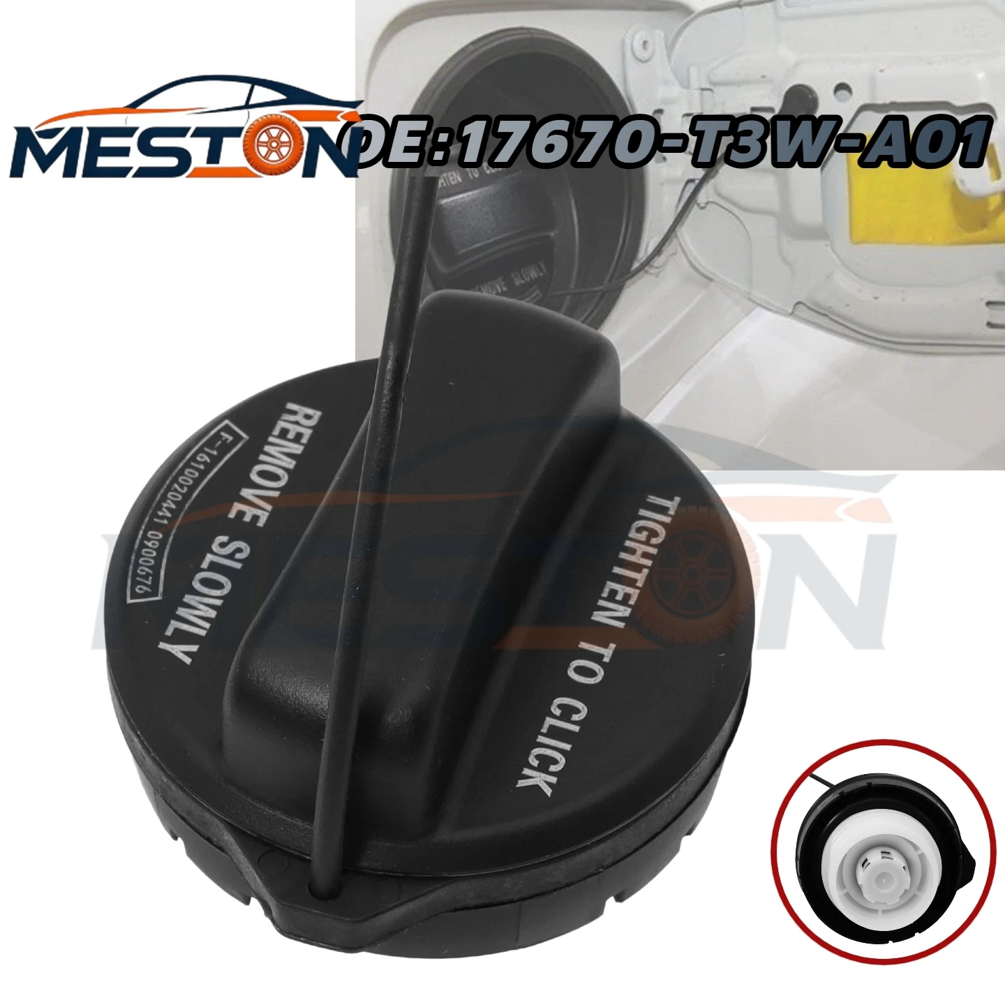 OEM 17670-T3W-A01 Car Inner Fuel Tank Cap for Honda Civic CR-V Accord Odyssey Fit Jazz City Acura