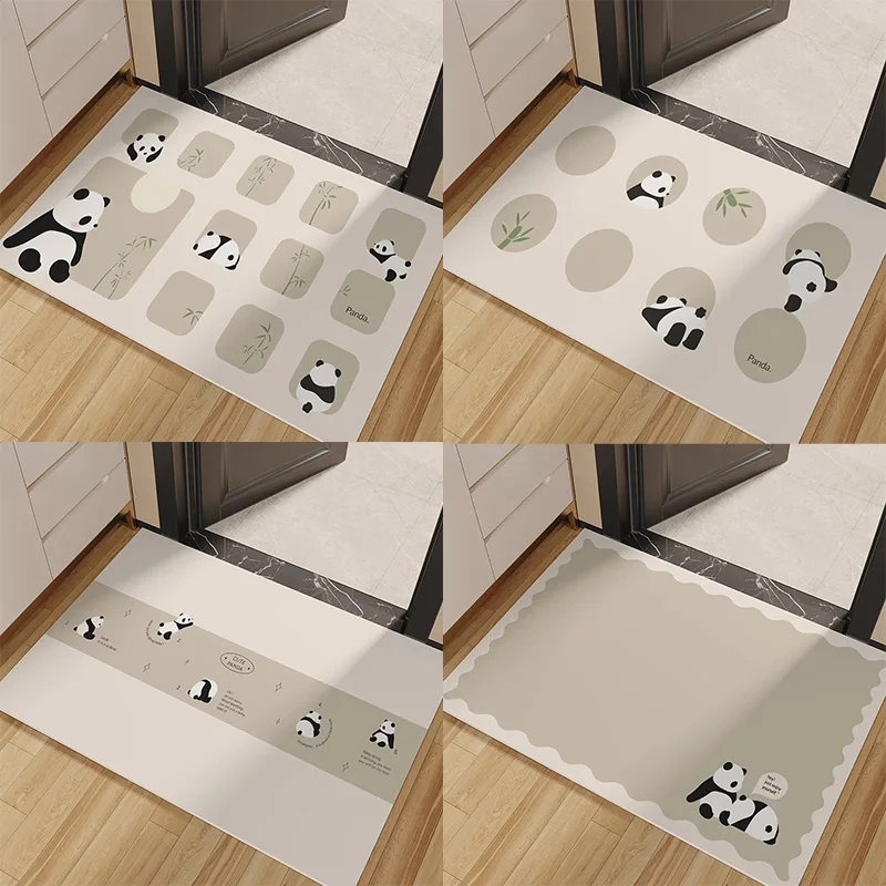 Simple Panda Pattern Door Front Mat Decoration Home Bathroom Mat