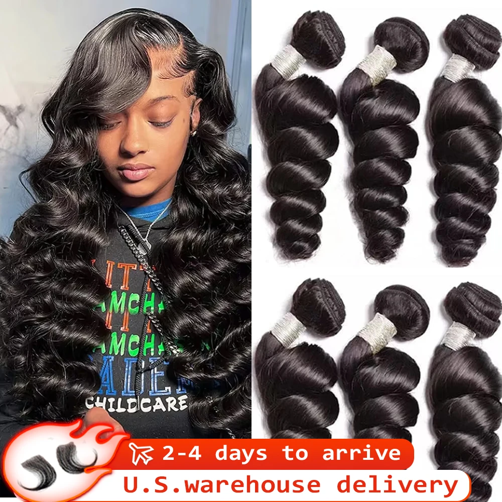 

30 50-дюймовые свободные глубокие волны, 100% пучки человеческих волос, девственная волна, двойной уток, необработанные пучки волос, наращивание плетения, 16A