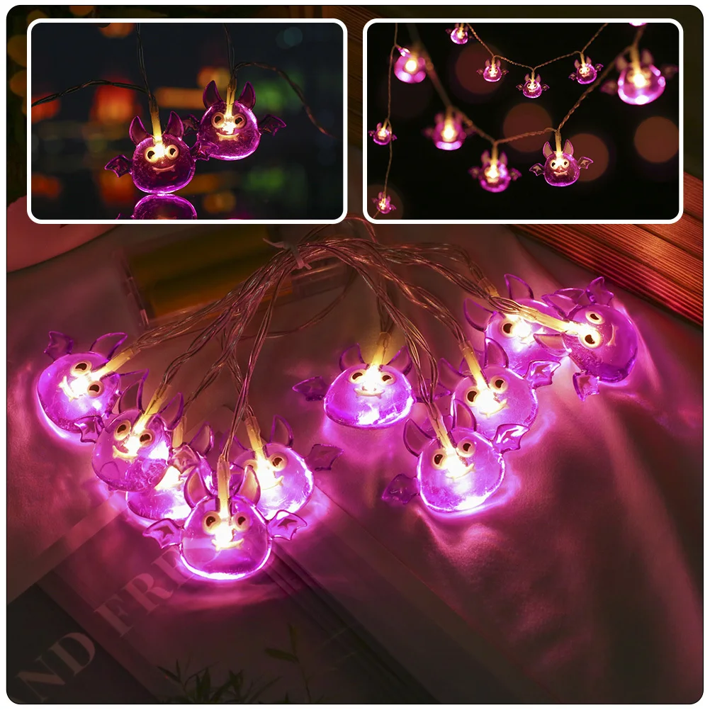 

Halloween String Light Creative Design Operated Safe Material Durable Texture Halloween Party Decor Indoor Outdoor