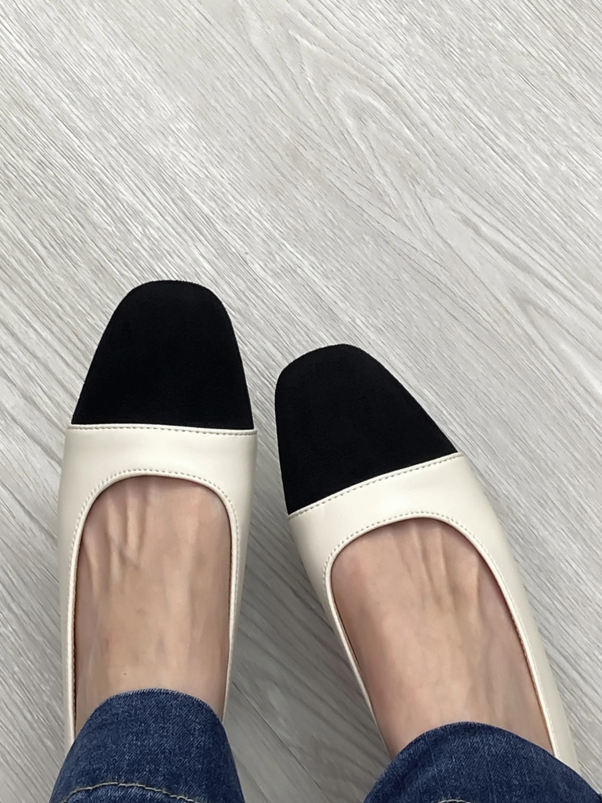 sheepskin-version-real-leather-small-fragrance-style-women's-shoes-spring-autumn-thick-heel-square-head-slip-on-high-heels