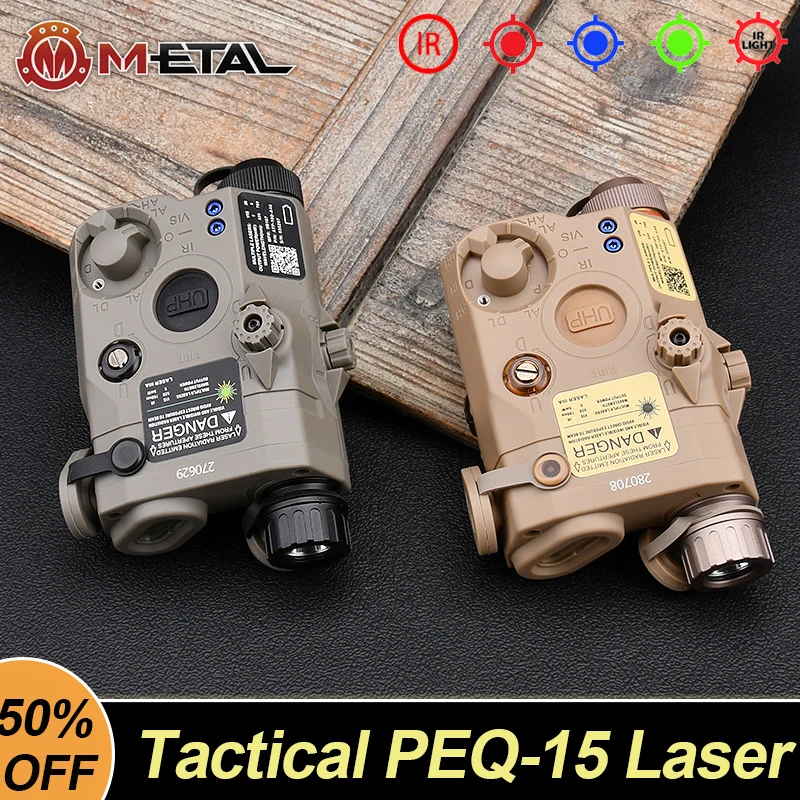 

Tactical WADSN Airsoft UHP PEQ-15 IR Version Aiming Red Dot Laser Green Blue Indicator Weapon Rifle IR Illuminator Light