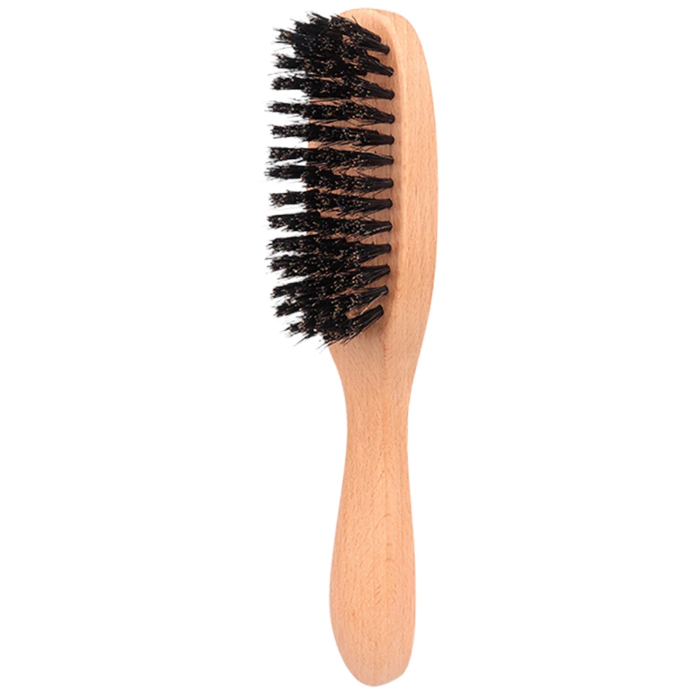 

Bristle Brush for Men Beard Grooming Soft Hair Comb Portable Wooden Handle Barber Travel Use Clean Pig Bristle Brushes