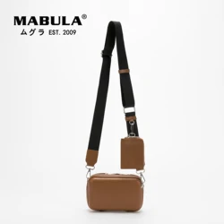 MABULA Small Square Sling Crossbody Bag for Women 2 Pcs Set Pu Leather Simple Stylish Shoulder Hobo Purse Mini Clutch Handbags