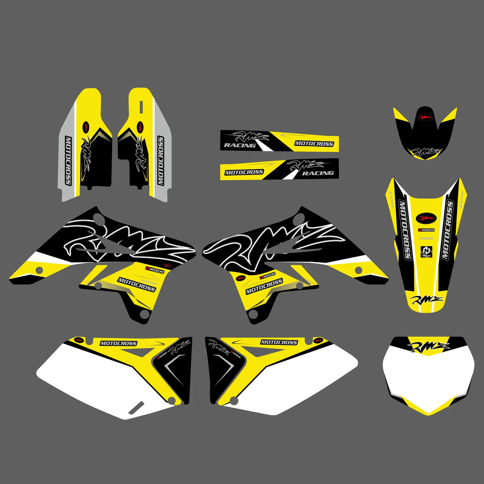 For Suzuki RMZ250 RMZ RM-Z 250 2007 2008 2009 Motorcycle Fairing Graphics Background Decals Sticker Customize Team Racing Style