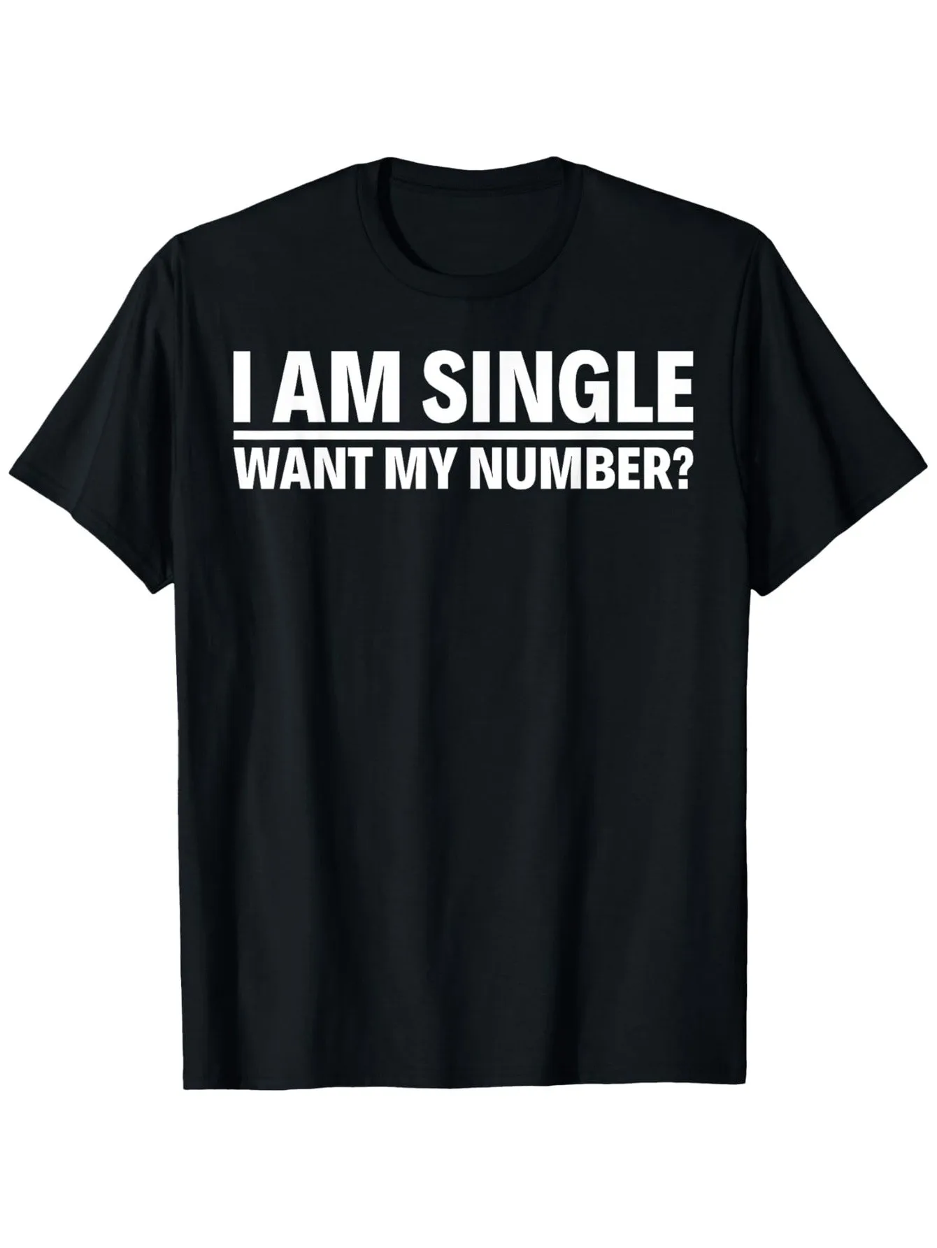 Camiseta divertida que dice, "¡Sí único, quiero saber mi número?" Top negro con texto blanco llamativo, camiseta informal liviana adecuada para eventos, fiestas y uso diario, traje de fecha humorístico unisex, top de cuello redondo de ajuste regular lavable a máquina, entrenamiento de gimnasia y cita divertida de salida casual, usable en todas las estaciones con diseño de impresión digital