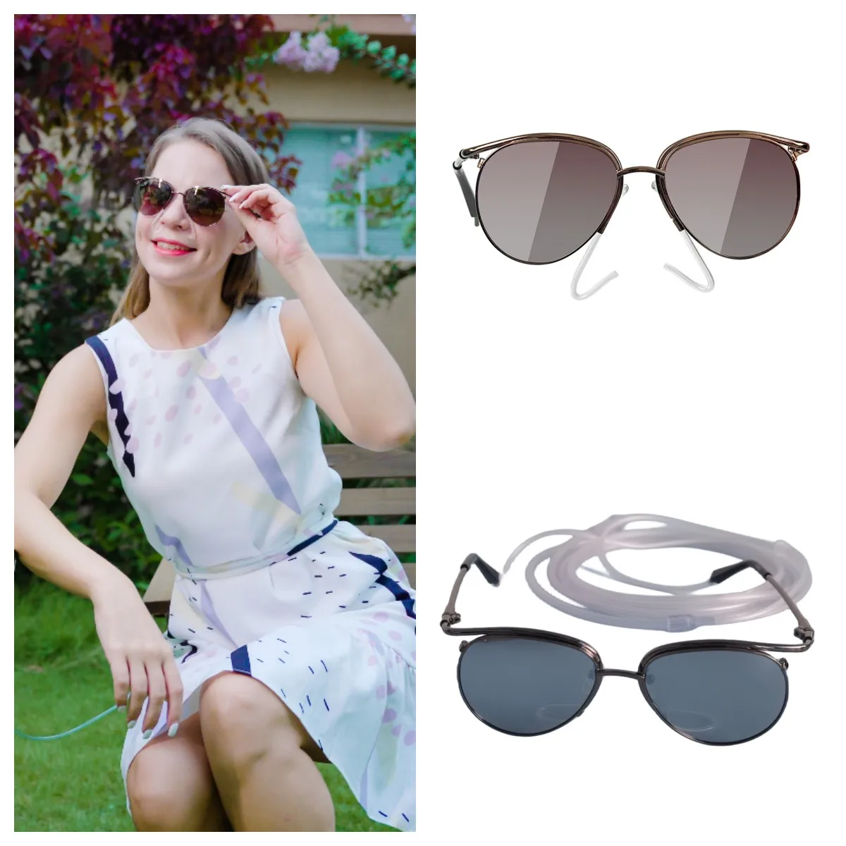 Oxygen Therapy Sunglasses for more comforta oxygen breathing/Universal for all kinds of oxygen devices/Free shipping