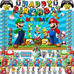 Fournitures de ixd'Anniversaire Super Marioed Bros, Jouet pour Enfants, Décoration de ix, Assiette, Tasse, Serviette, Fournitures d'Événement pour Travailleurs de la Famille, Cadeau