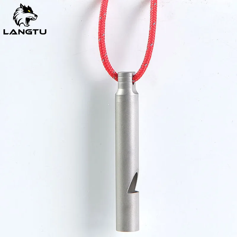 Outdoor Camping Survival Whistle Lifesaving Pure Titanium Whistle High Decibel Metal Camping Hunting Whistle