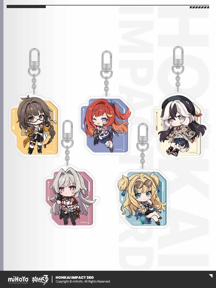 2024 Houkai Gakuen 2 Second Turn Q Version Series acrylic Pendant Cartoon Figure Senadina Coralie Erdoshelia Keychain Mihoyo