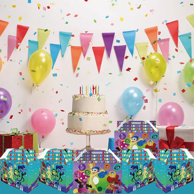 

Inside Out Theme Party Supplies Candy Box Baby Shower Birthday Party Decor Cartoon Inside Candy Bag Kids Birthday Paper Gift Box