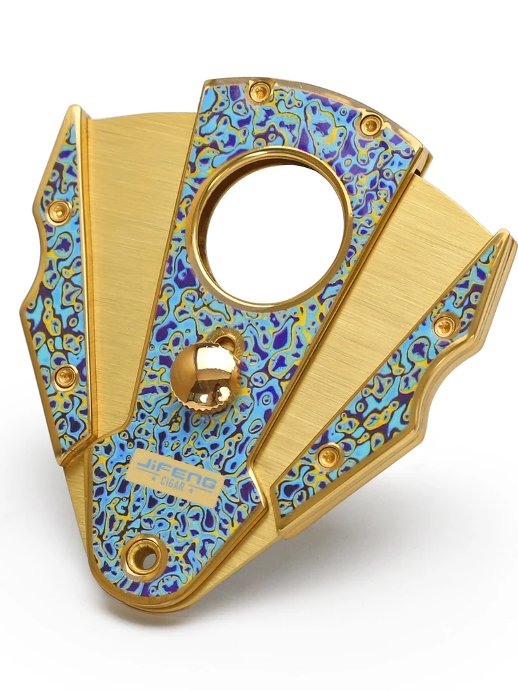 

Модный набор для резки сигар Jifeng: ножницы для сигар с двойным лезвием, с узором золотого и серебряного драконов