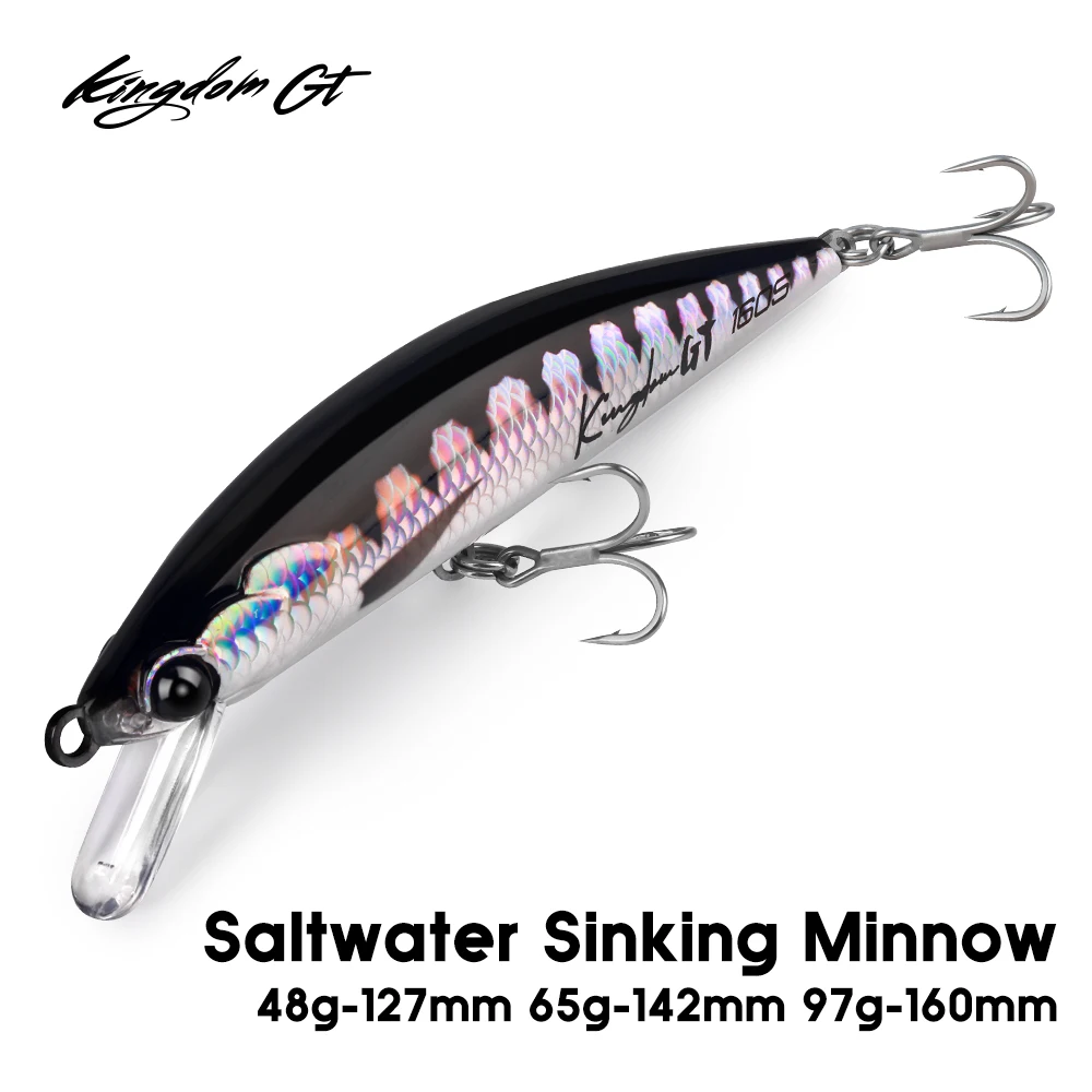 

Тонущая рыболовная приманка Kingdom, 48 г, 65 г, 97 г, искусственная приманка для длительного заброса, жесткие воблеры для морского окуня, тунца, морской рыбалки