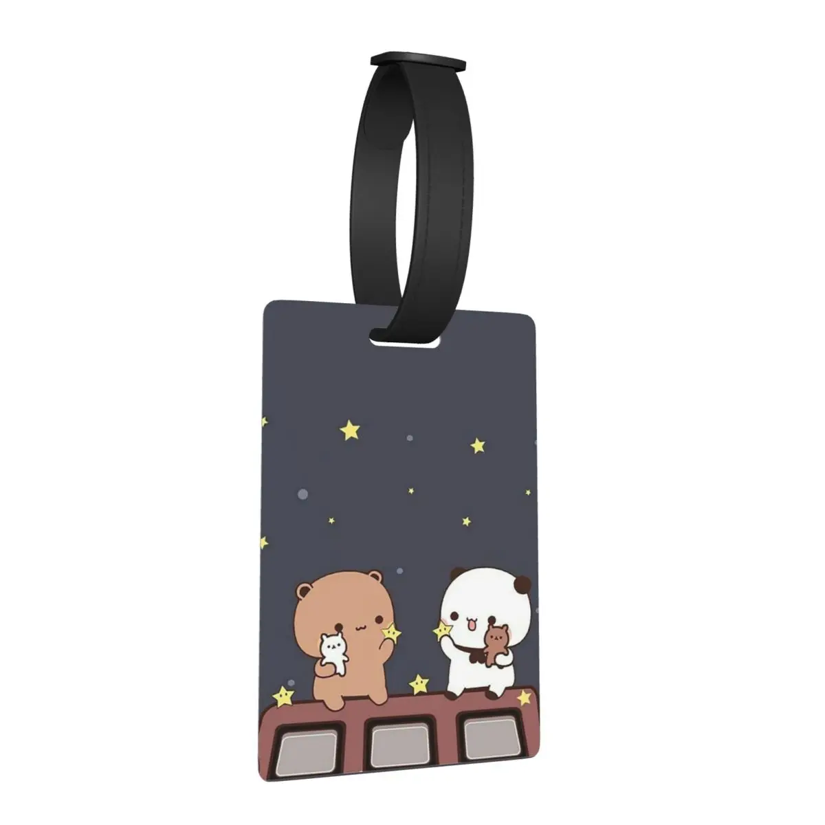 

Bubu And Dudu Watching The Moon Togethe Luggage Tags Accessories Travel Cute Baggage Boarding Tag Label Holder ID Name Address