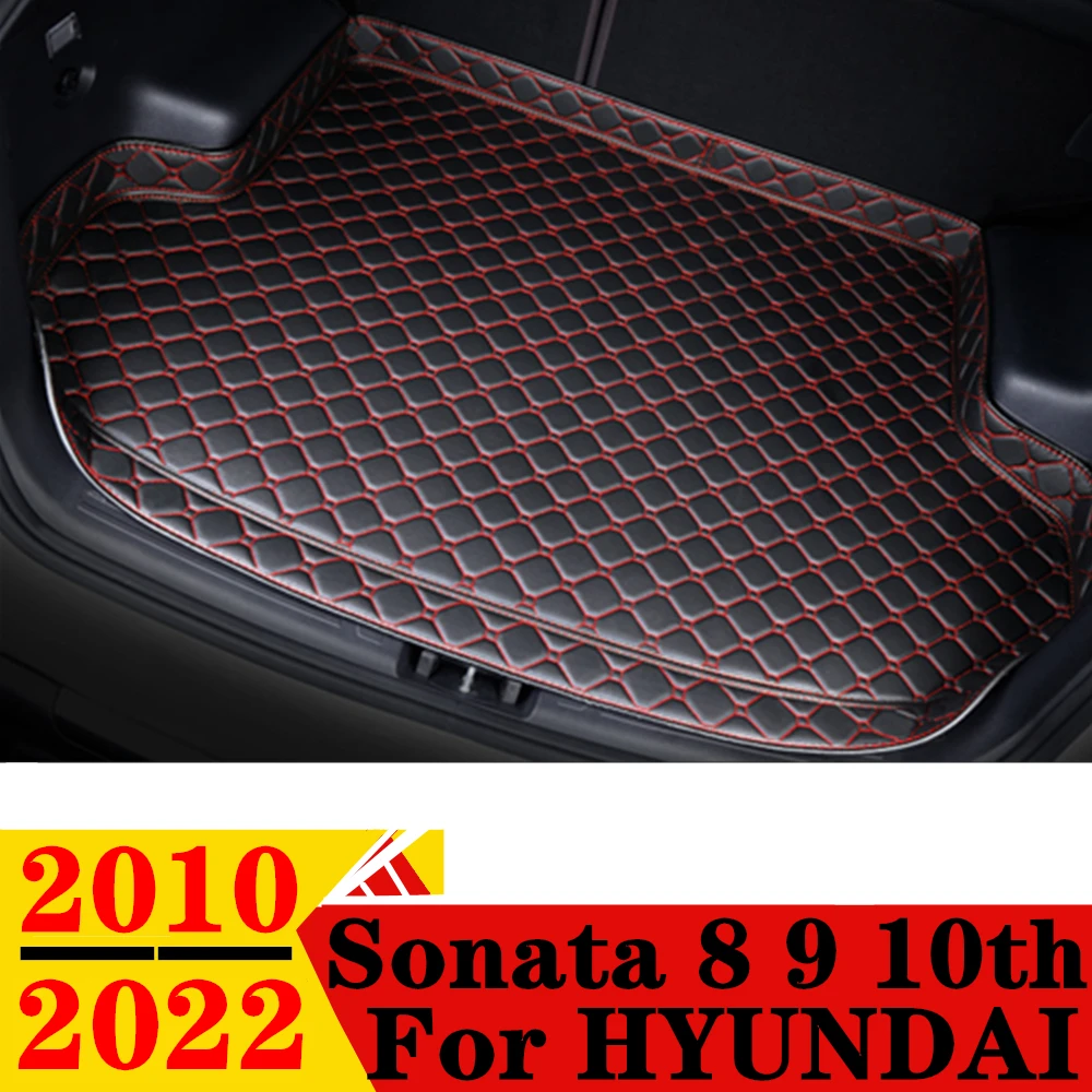 Car Trunk Mat For HYUNDAI Sonata 6th 7th 8th 2022 21 20 2019 2018 2017 16-2010 High Side Rear Cargo Liner Boot Tray luggage Pad