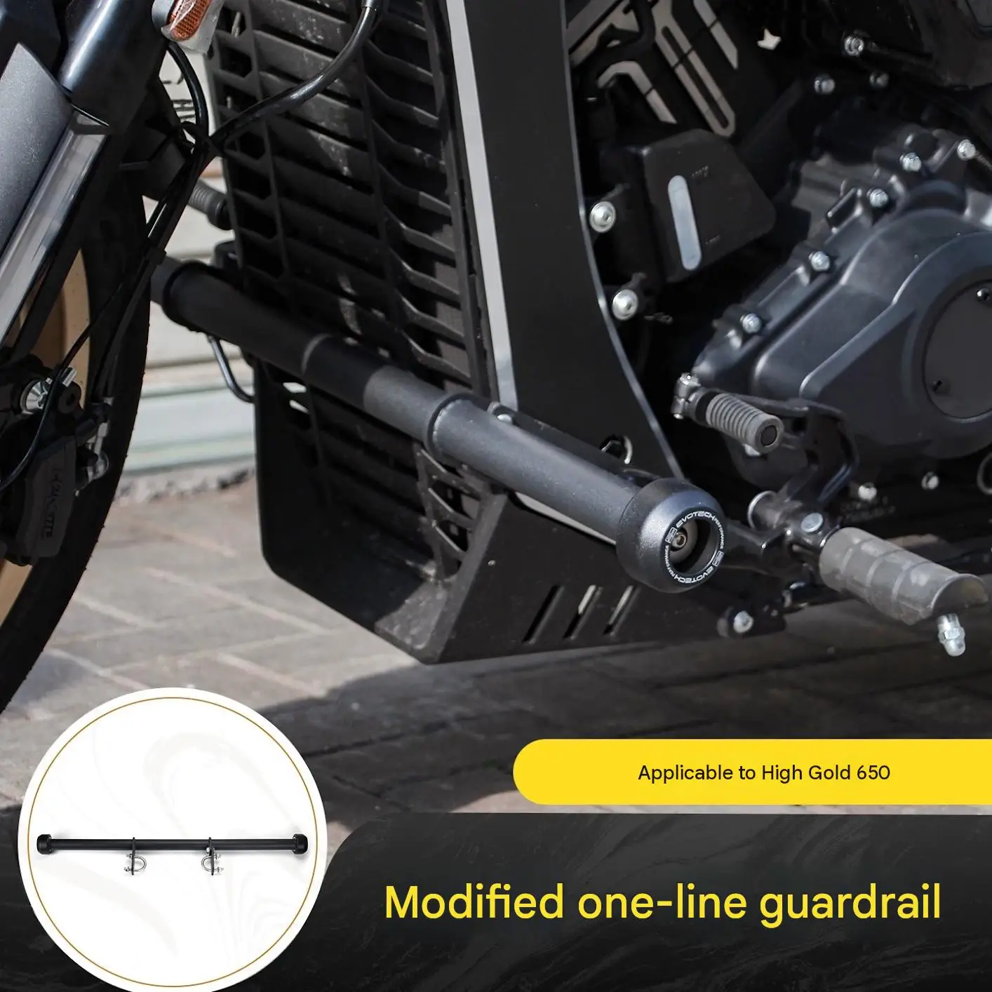 For GAOKIN Thor650 Stainless Steel Single-Bar Bumper Guard Weather-Resistant Rust-Proof Engine Protection Core Area Guard