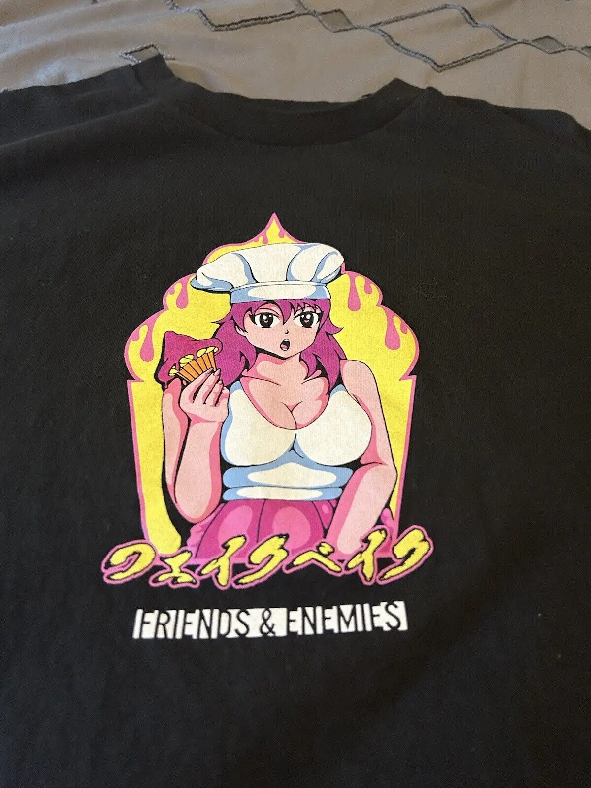 Friends And Enemies Hentai Chef Baker Cupcake Black T-Shirt Men’s XL