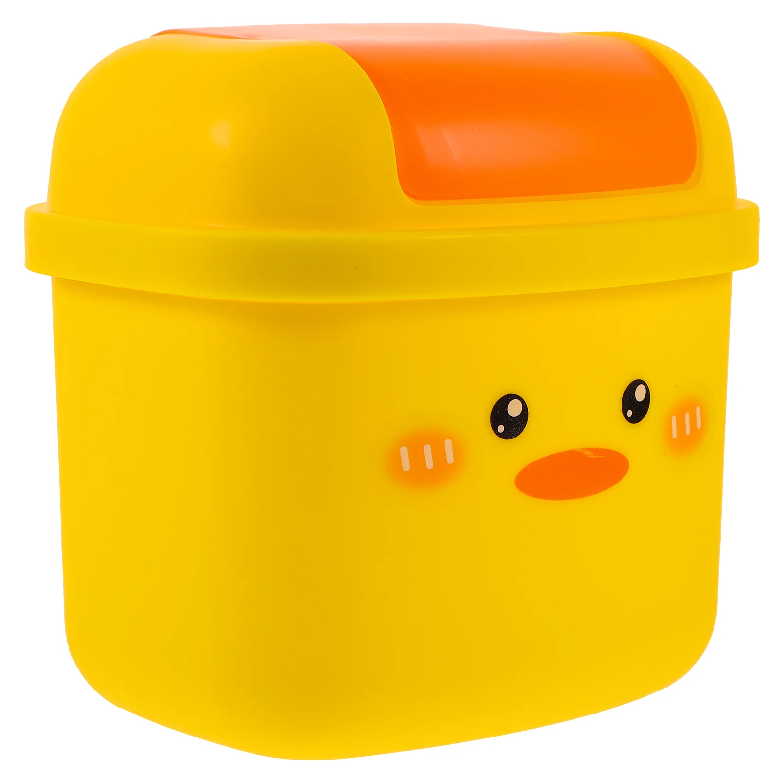 Little Yellow Duck Trash Can Car Bin Cute Desktop Garbage Mini Plastic Storage Container Table Waste Sundries Cans Buckets