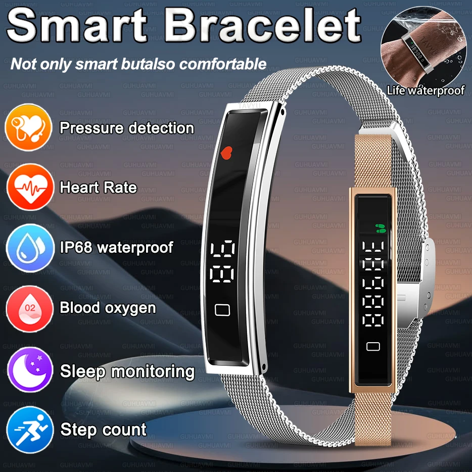 

New Smart Bracelet Fitness Tracker Sleep Tracker All-Day Continuous Heart Rate Stress HRV Monitor Step Counting Sport Smart Band