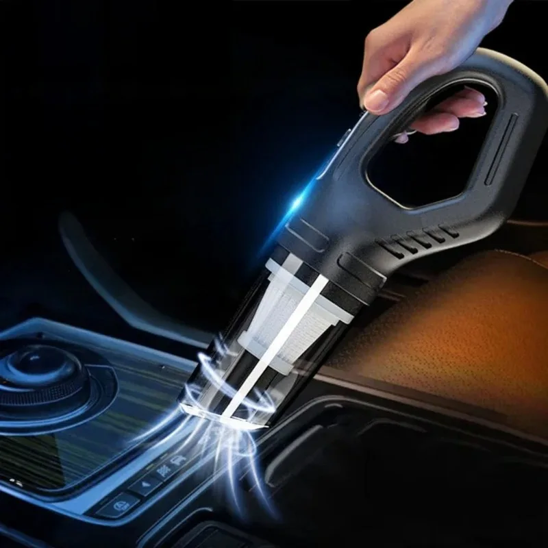 Portable Cordless Car Vacuum Cleaner USB Charging Handheld Powerful Suction Auto Home Office Pet Hair Cleaning Tool