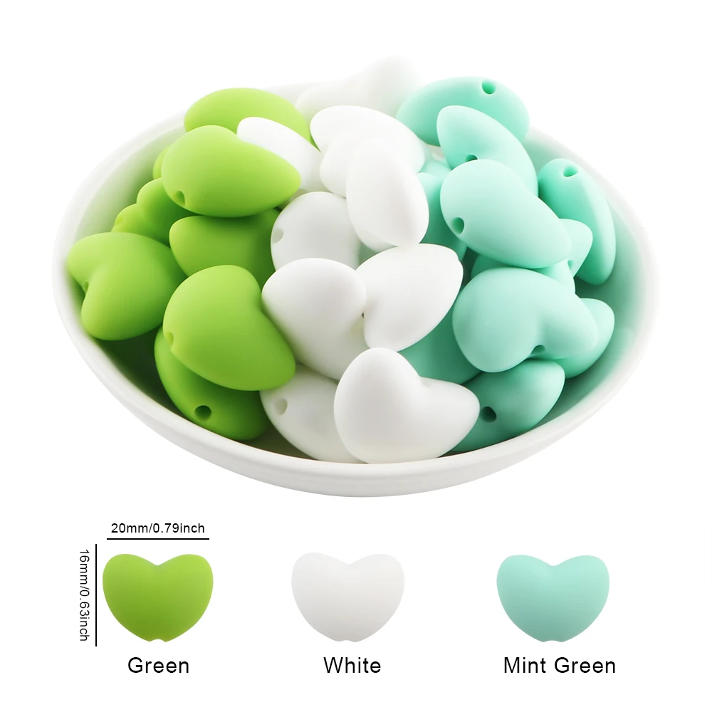 10 Stuks Hot Heart Siliconen Kralen Losse Charme Kraal Diy Ketting Armband Handgemaakte Accessoires Voor Sieraden Maken