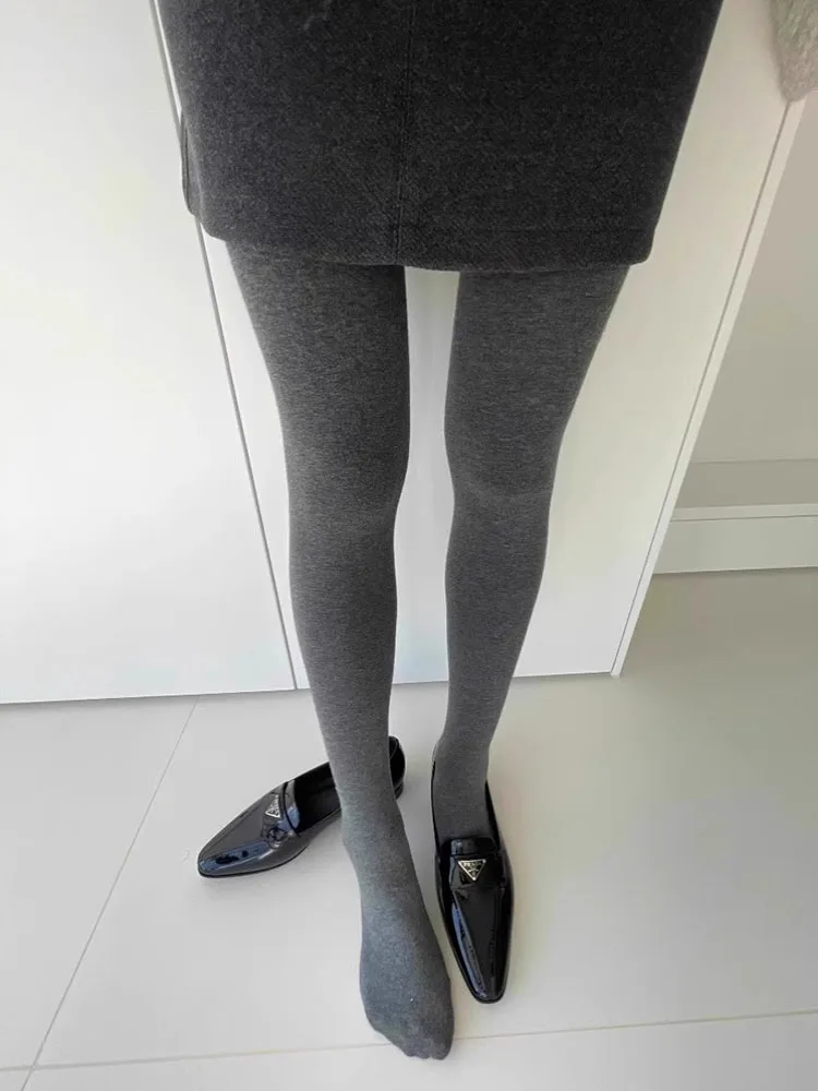 Autumn Gray Pressure Tights Women's Pantyhose Elastic High Waist Stockings 2024 Body Shapeing Leggings Harajuku Streetwear