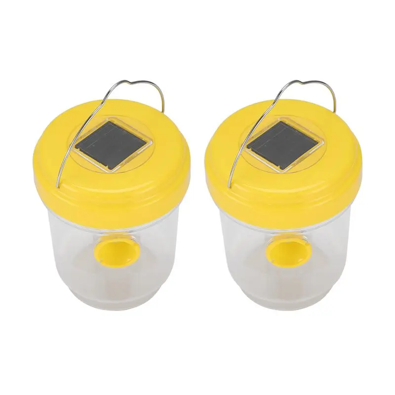 BHBD-2 Pack Solar Wasp Trap Outdoor Hanging,Wasp Cather Hanging With Light For Yellow Jackets,Hornets,Bee,Wasp Traps