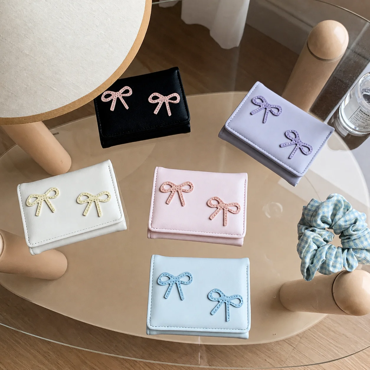 Trifold Wallet Compact Ladies Wallet Small Wallet Cute Compact Card Holder For Small Bag Compartment Dating Card Storage