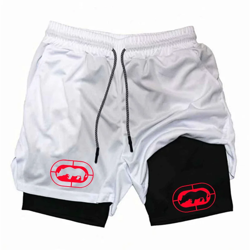 

Мужские шорты для бега 2 в 1, двухслойные спортивные шорты, спортивная одежда, шорты для фитнеса, тренировочные шорты для бега, мужская одежда