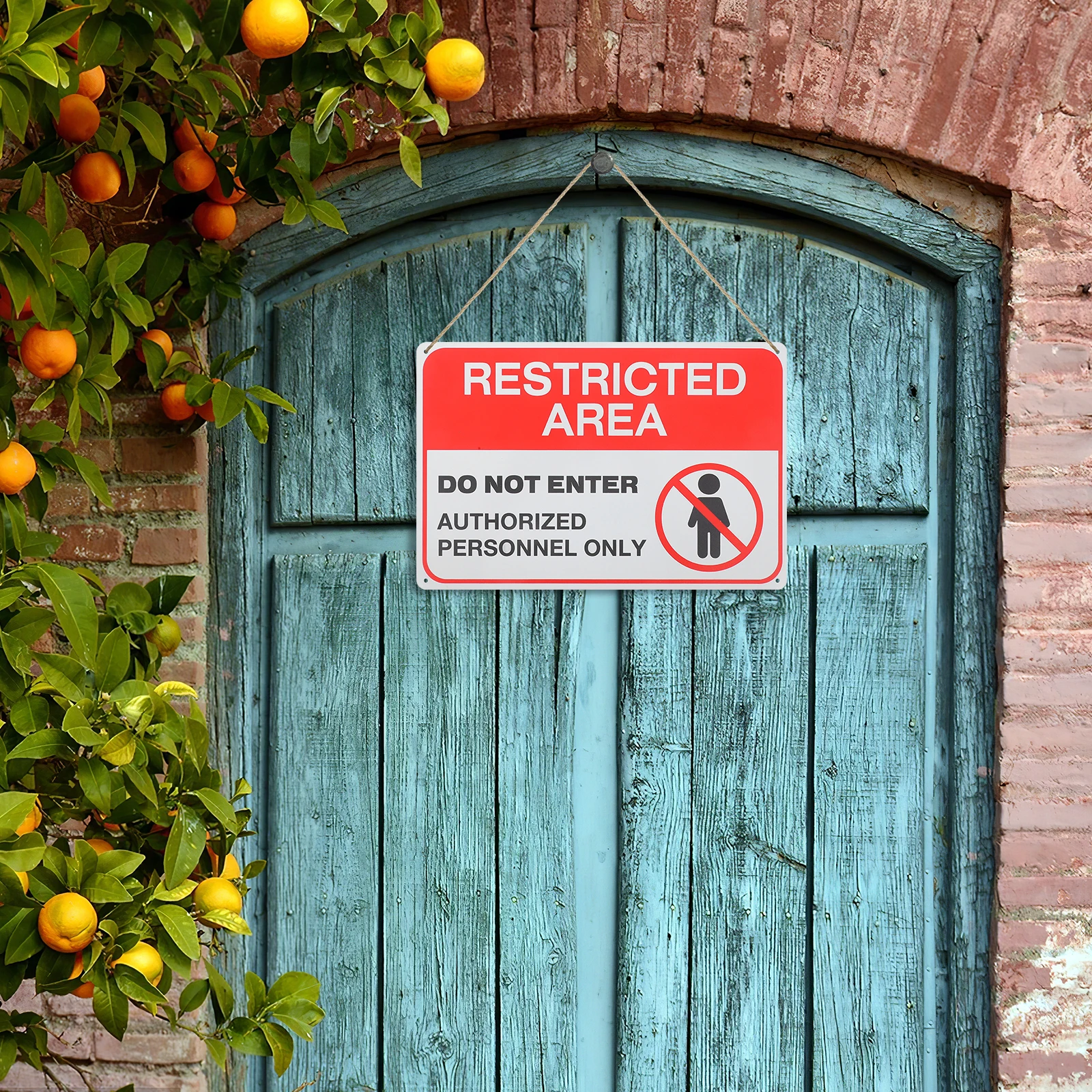 Warning Sign Safety No Entrance Do Not Enter Signs Caution Iron Labels Vibrant Color Design Easy Mounting Walls Fence Gates