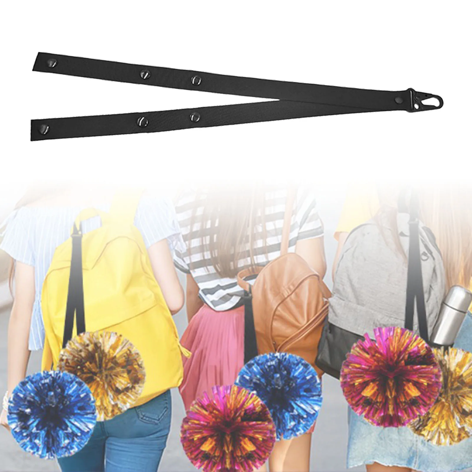 1Pcs Cheerleader Poms Holder Strap Sports Meeting Cheering Cheer Bow Holder Cheerleading Accessories for Ceremony Dance Party