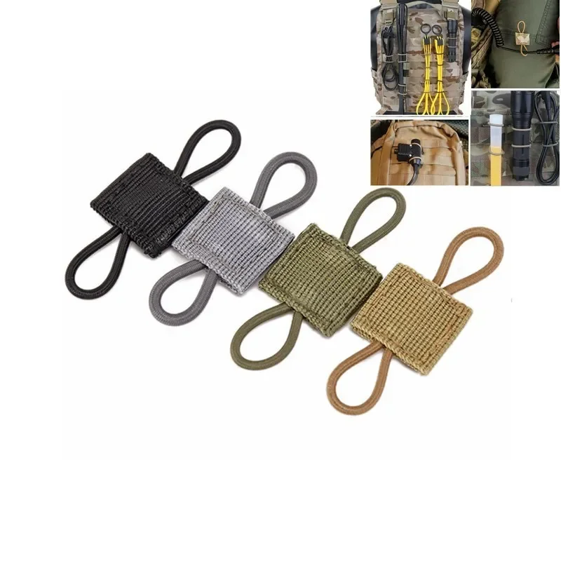 Tactical MOLLE Elastic Molle Ribbon Buckle Tactical Binding Retainer for Antenna Stick Pipe Elastic Rope Webbing Buckle