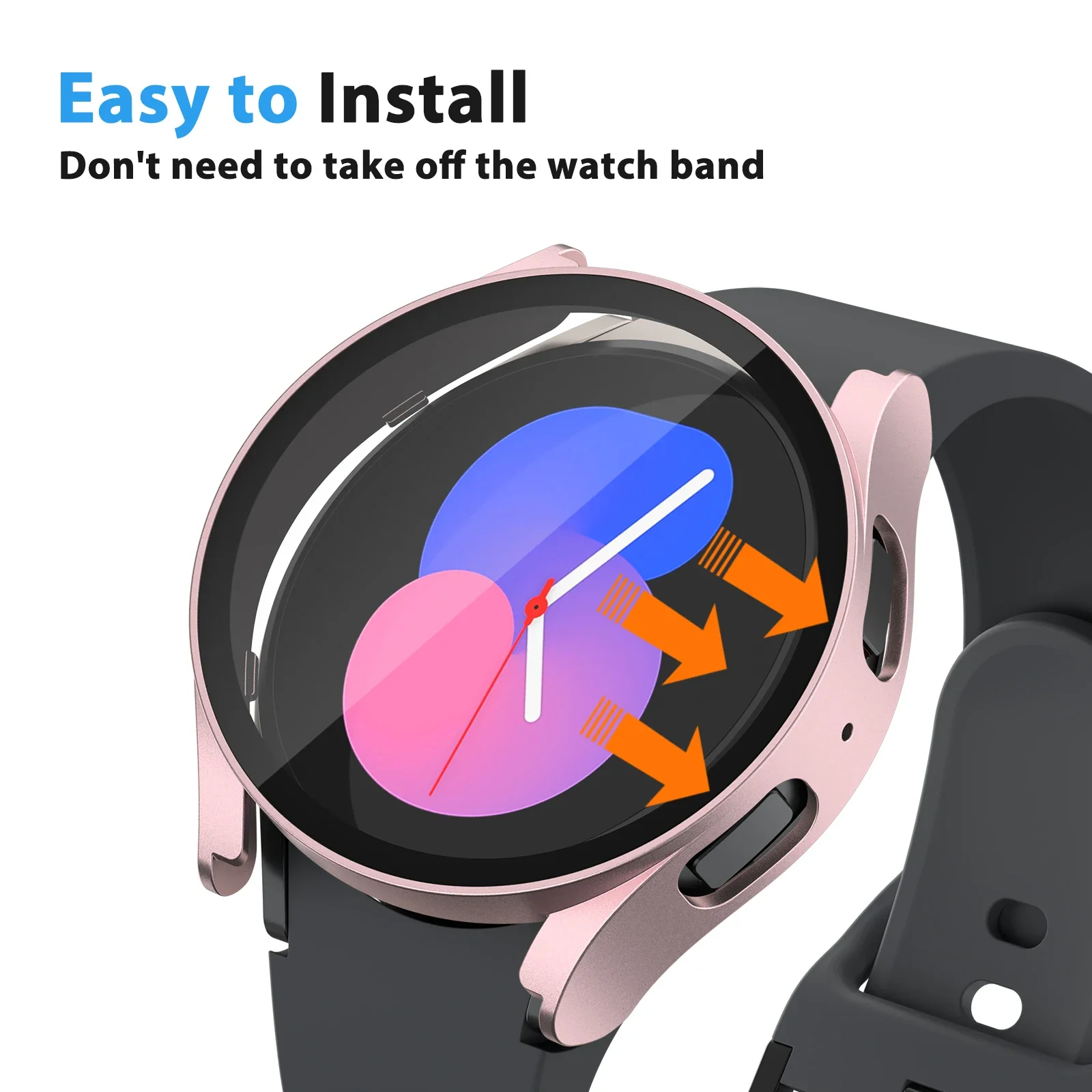 Tempered Glass Watch Case for Samsung Galaxy Watch4 5 6 44mm 40mm All Coverage Protecter Bumper Cover for Galaxy Watch 5 6 Shell