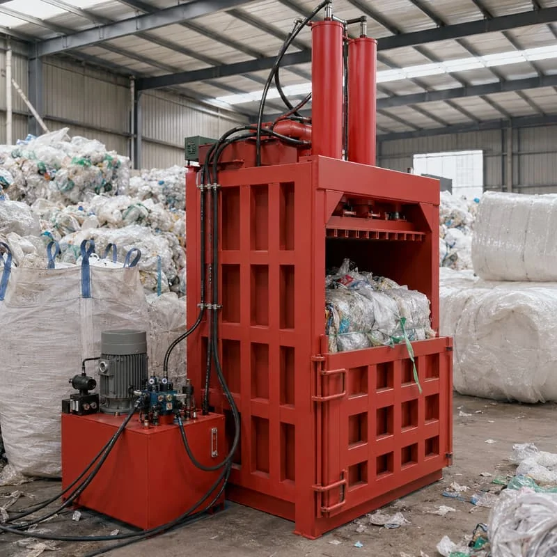 Vertical Waste Baler Foam Scrap Woven Bags Waste Paper Baler 20T Bale Size Customized Industrial Compactor