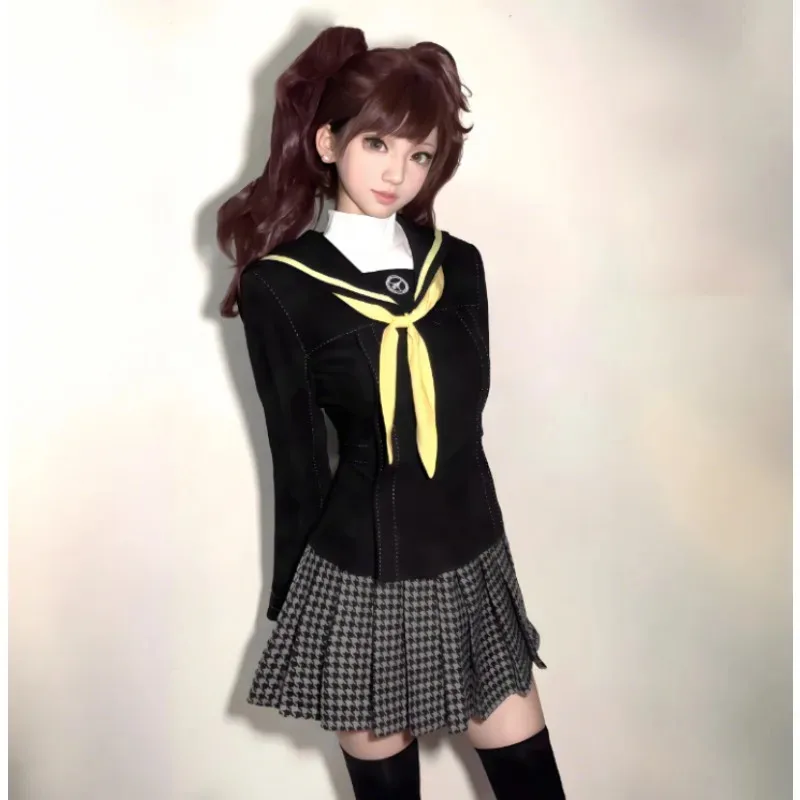

Костюм для косплея Game 4 Kujikawa Rise, черная школьная форма JK, женский костюм моряка для кампуса, комплект аниме, карнавальное вечернее платье; 8 s, 6;
