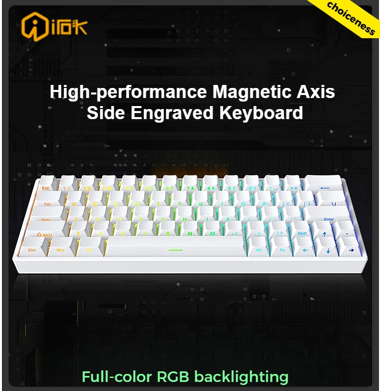 

Ai Stone ND63 Pro Wired Mechanical Keyboard, High-performance Magnetic Axis, Side Engraved, 8KHz 0.02mm Hot Swap, Full-color RGB