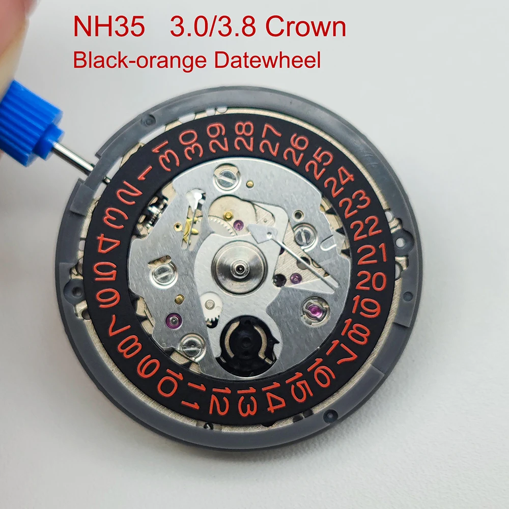 

High Accuracy New Modified movement Datewheel Disc NH35 Mechanical Movement Wrist Day Date at 3H Crown at 3.0/3.8 O'clock